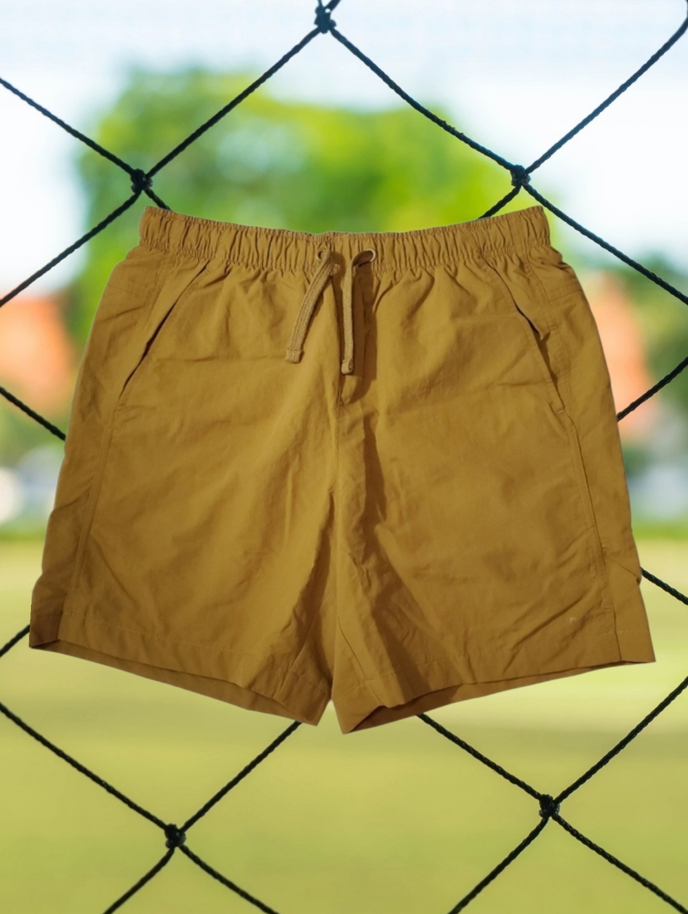 DSG Men's 6" Nylon Lifestyle Shorts Honey Brown Relaxed Fit Small